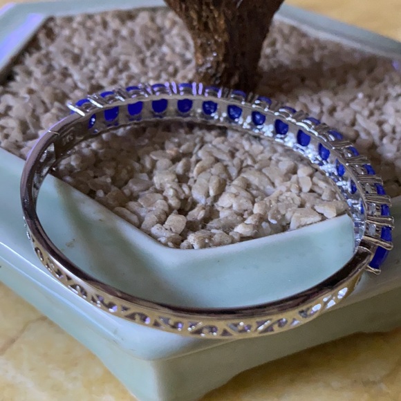 Vintage 925 natural sapphire bracelet - Picture 2 of 6